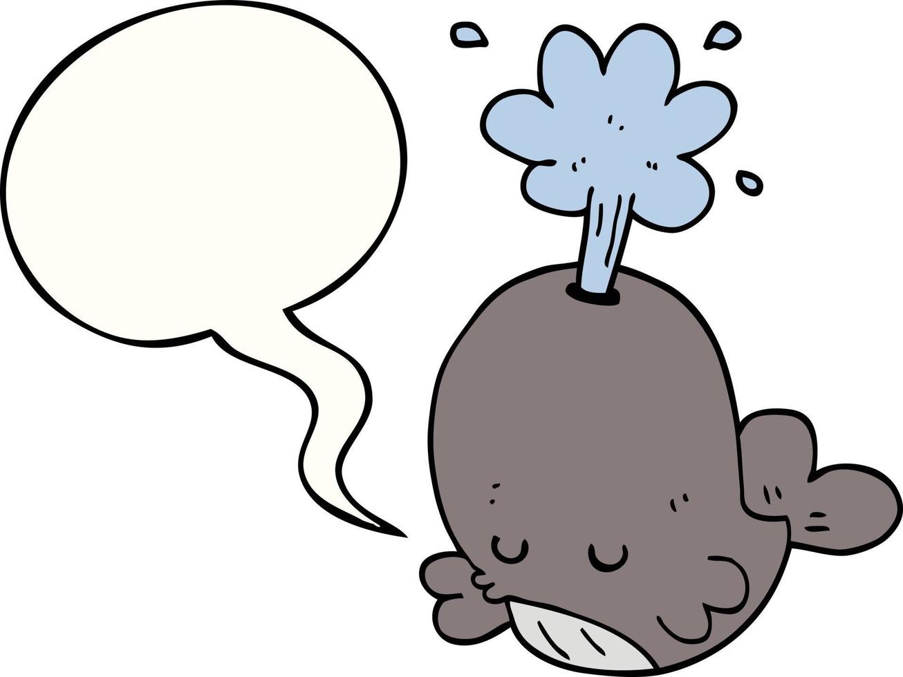 cartoon spouting whale and speech bubble vector