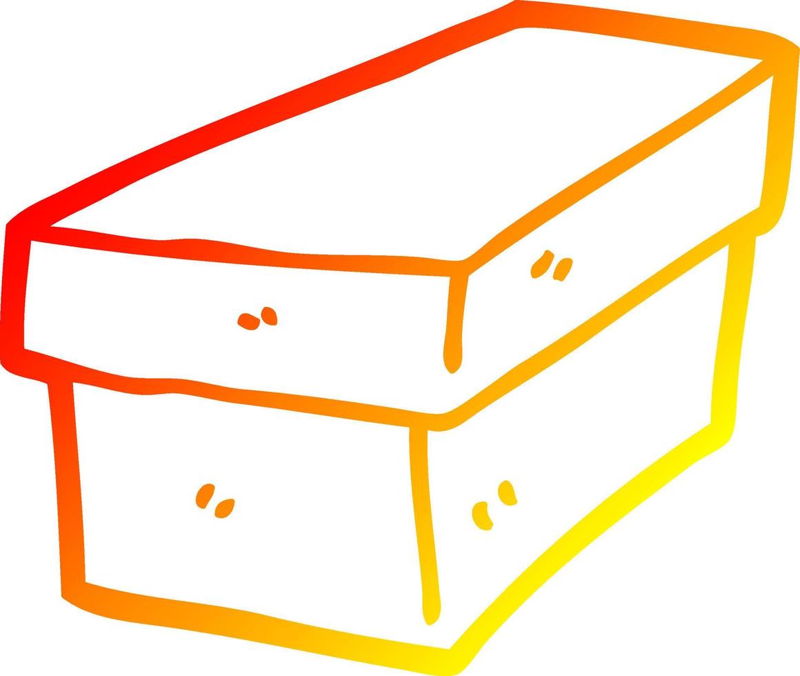 warm gradient line drawing cartoon cardboard box vector