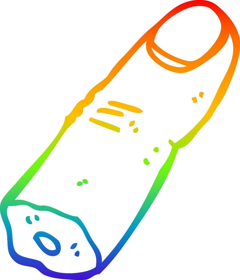 rainbow gradient line drawing cartoon severed finger vector