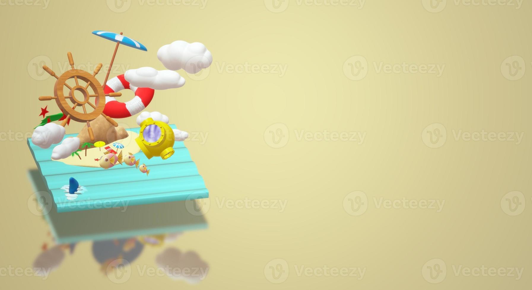 3D summer travel footage for background content. photo