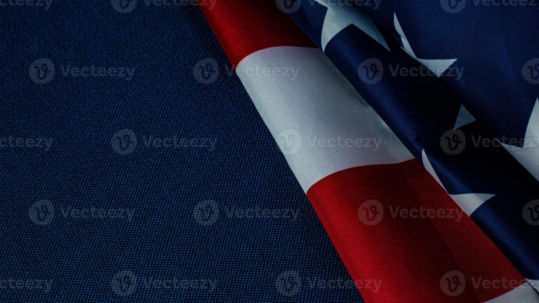 American flag on blue  independence day content. photo