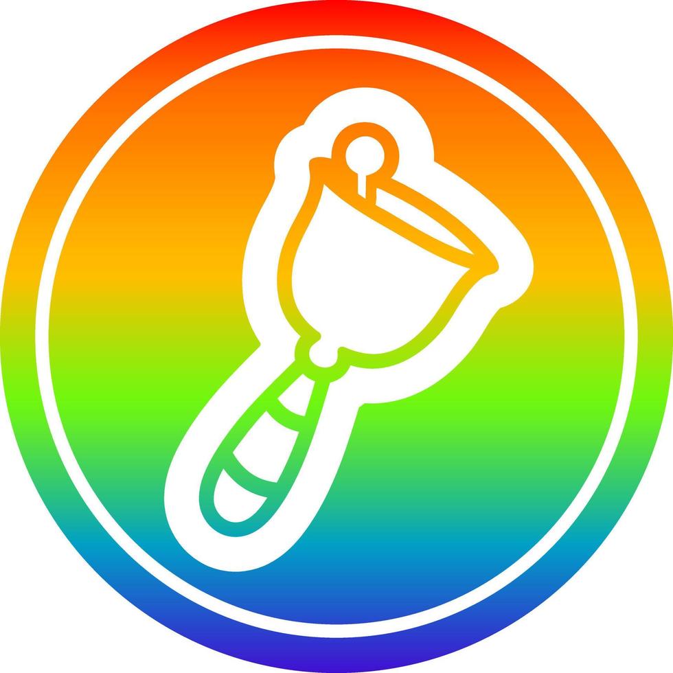 hand bell circular in rainbow spectrum vector