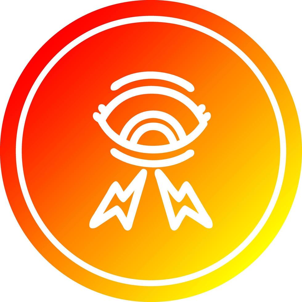 mystic eye circular in hot gradient spectrum vector