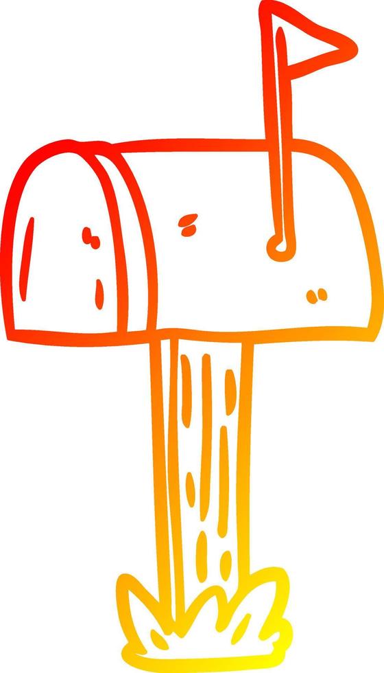 warm gradient line drawing mailbox vector