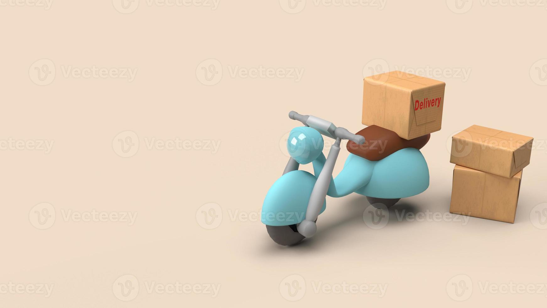 delivery send order with motors bike 3d rendering. photo