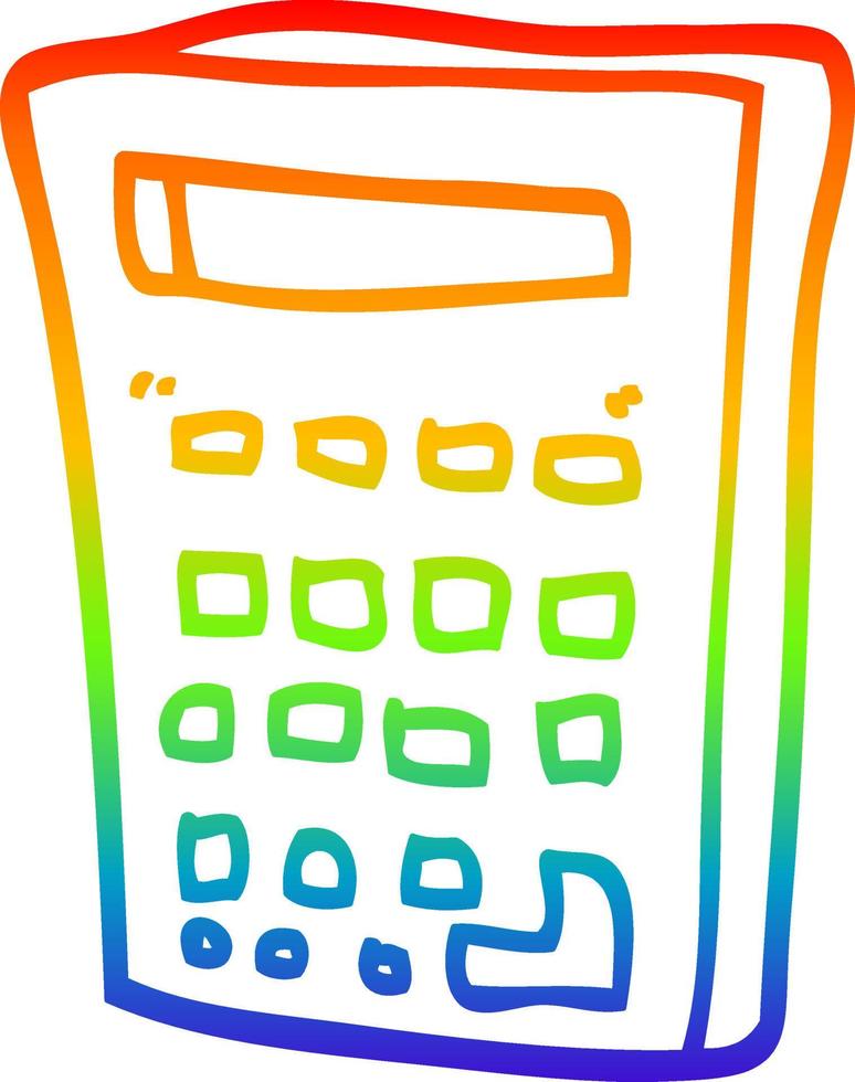 arco iris gradiente línea dibujo dibujos animados calculadora electrónica vector