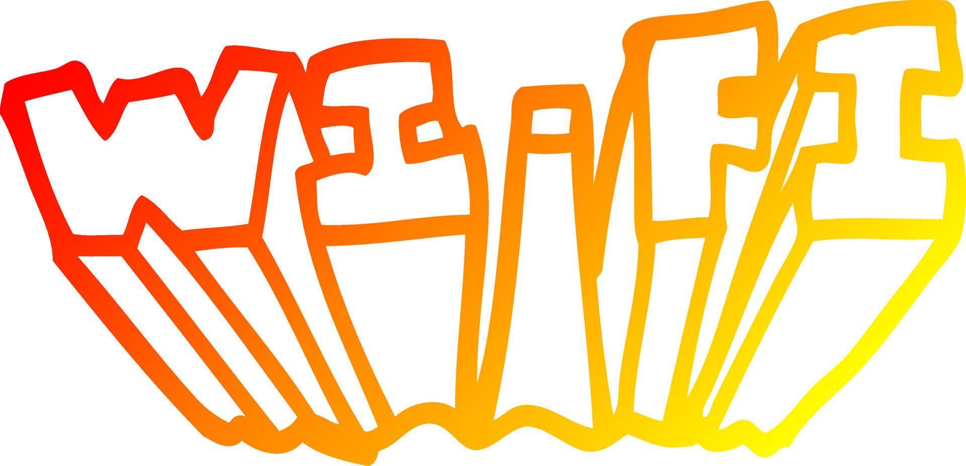 warm gradient line drawing cartoon wi fi vector
