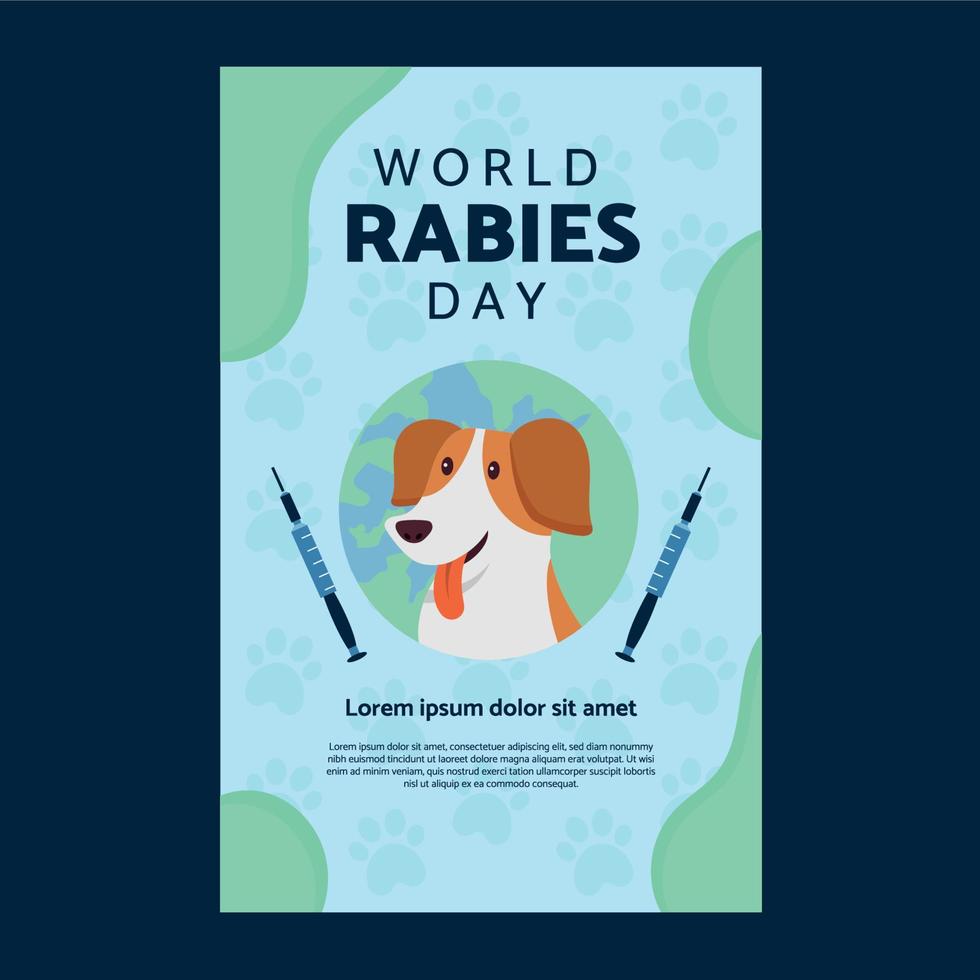 World Rabies Day Poster Template vector
