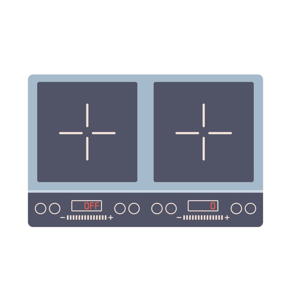 Induction stove cooker in flat design style isolated on white vector illustration