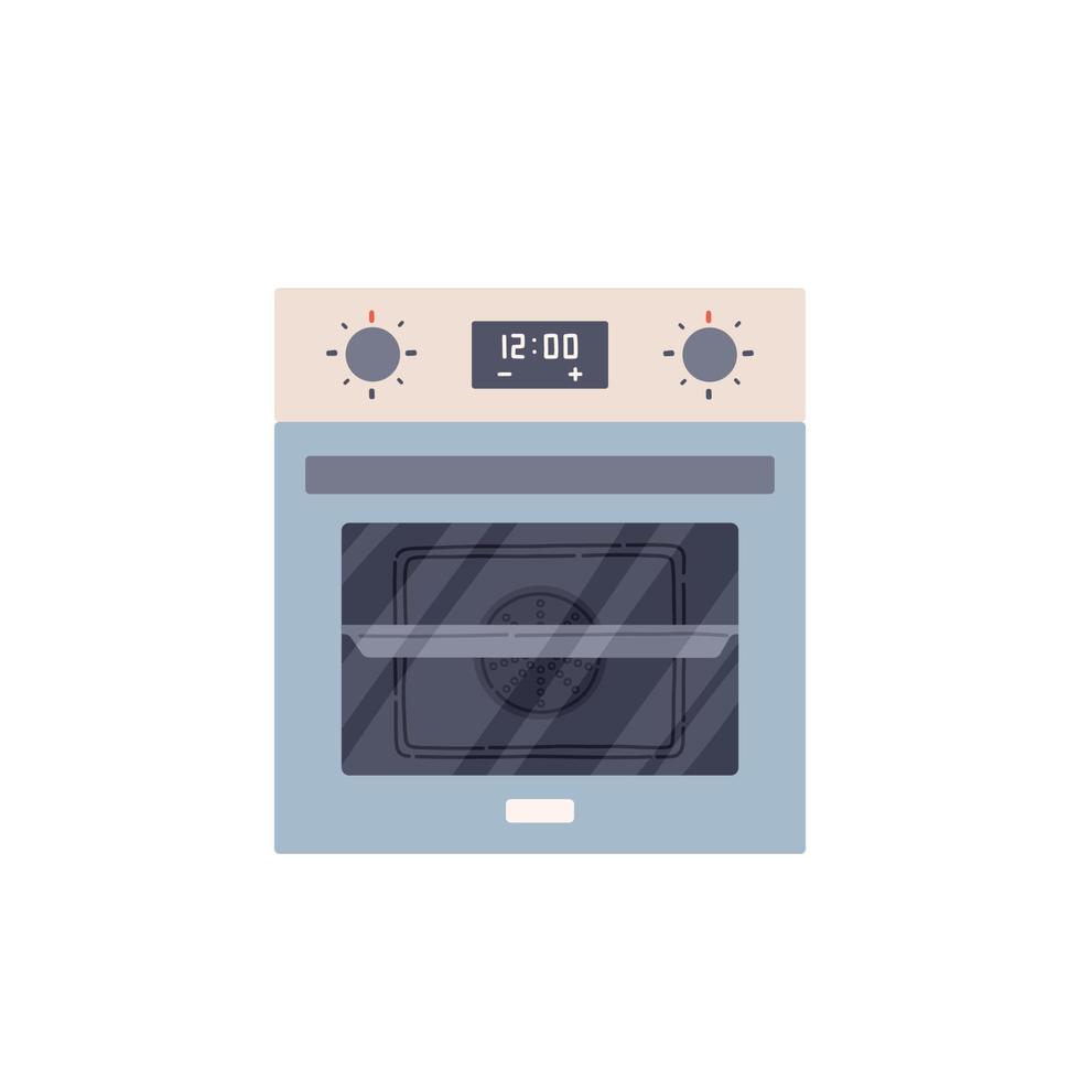 Kitchen stove oven flat design style isolated on white background vector illustration