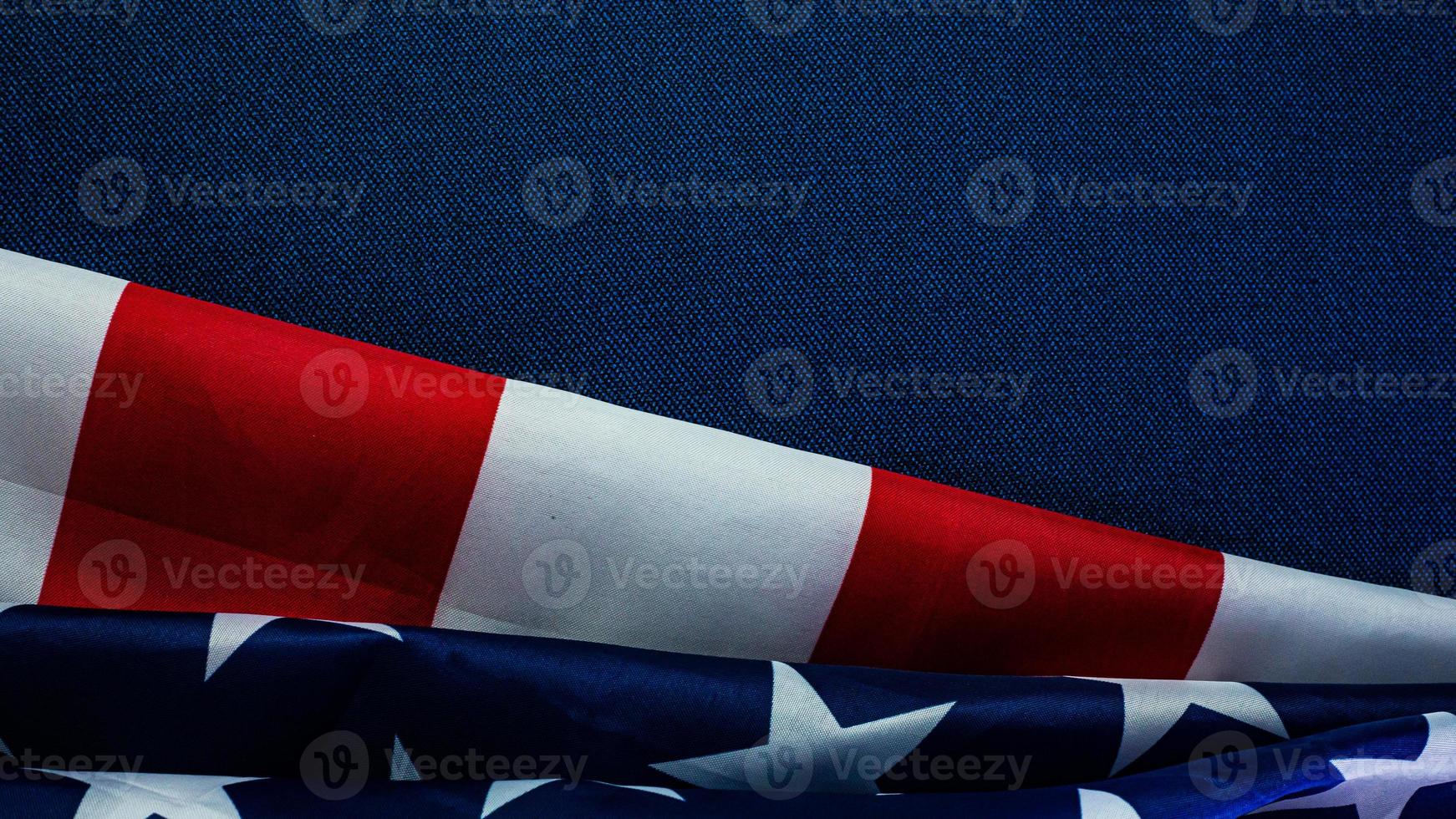 American flag on blue  independence day content. photo