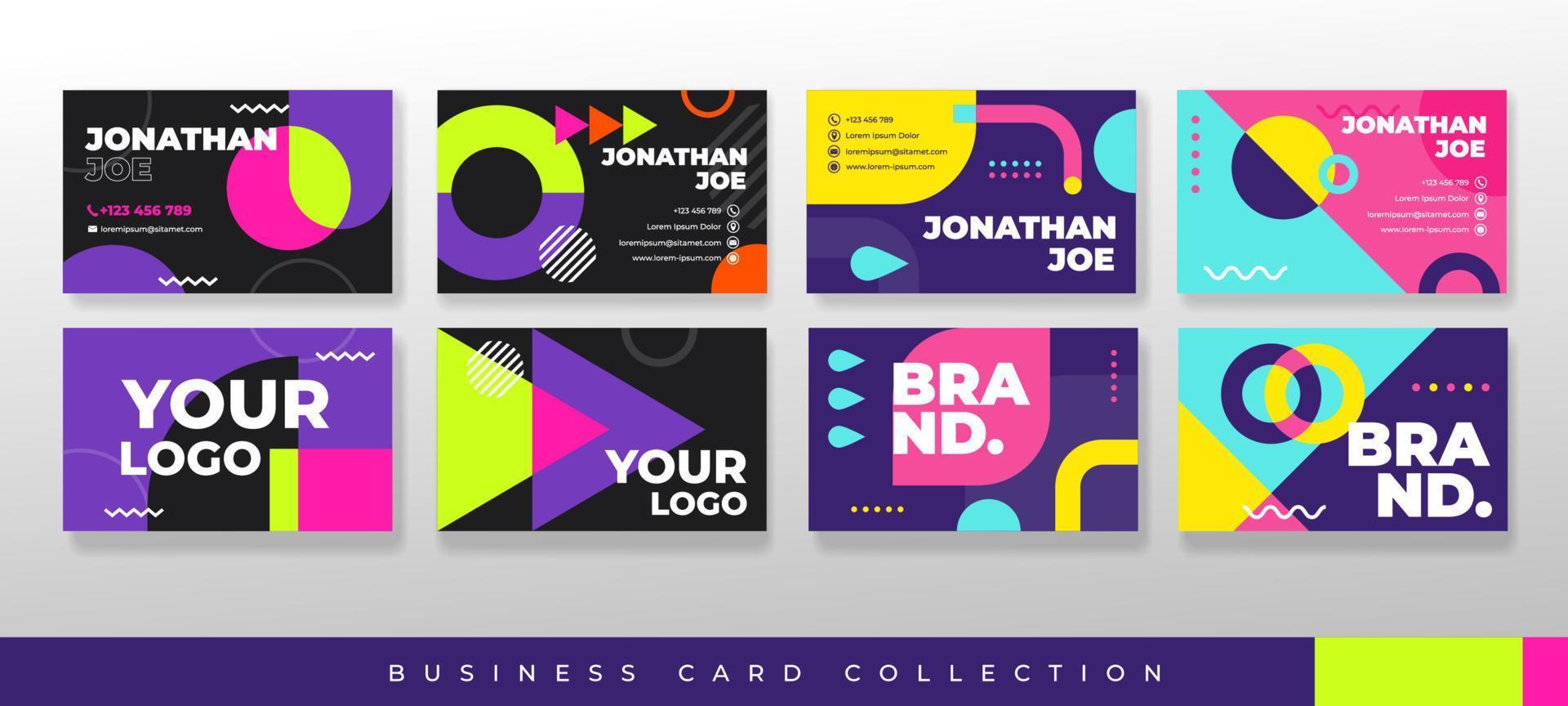 Neon Accent Business Card Set vector