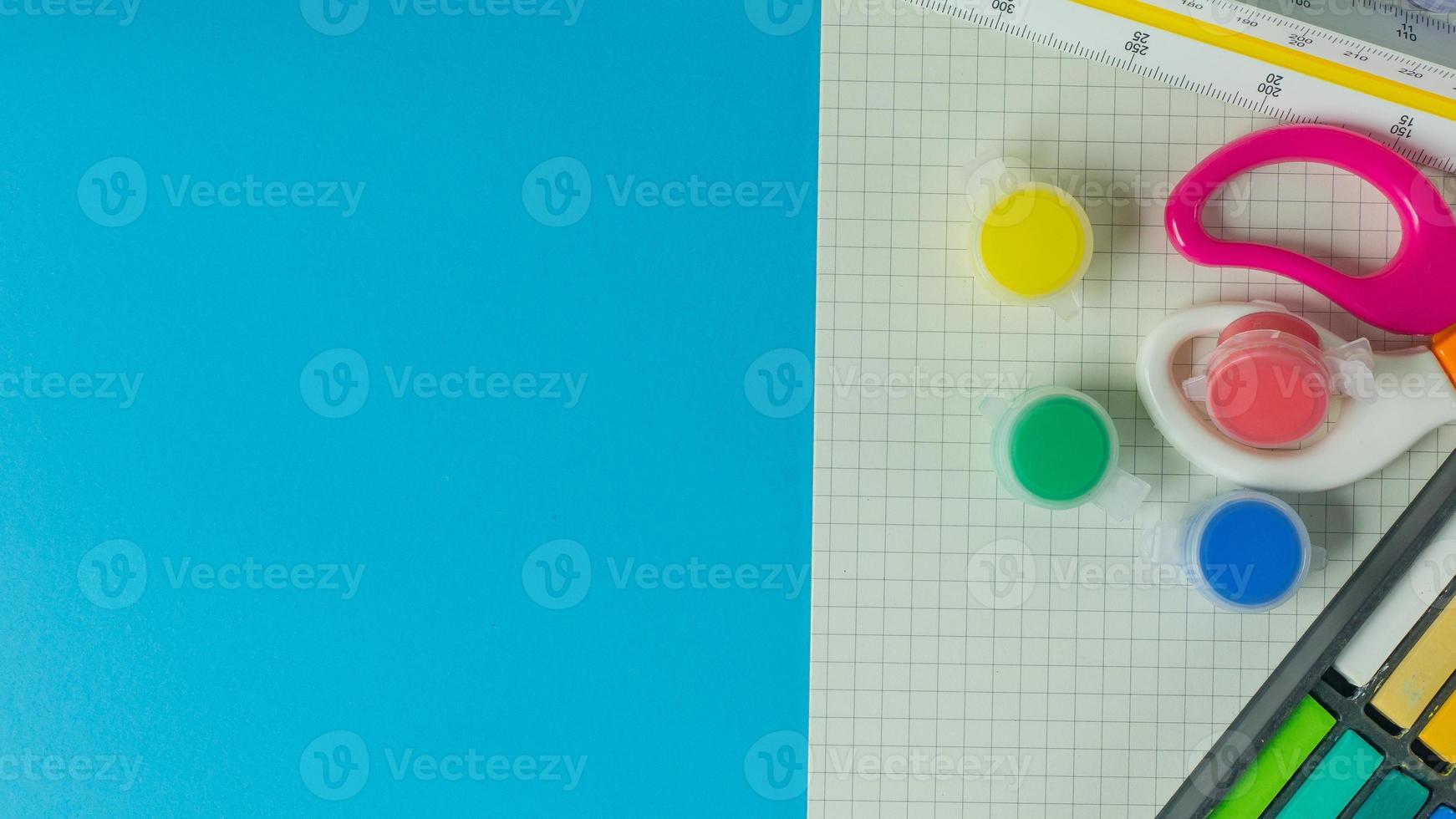 Back to school concept image colorful background. photo