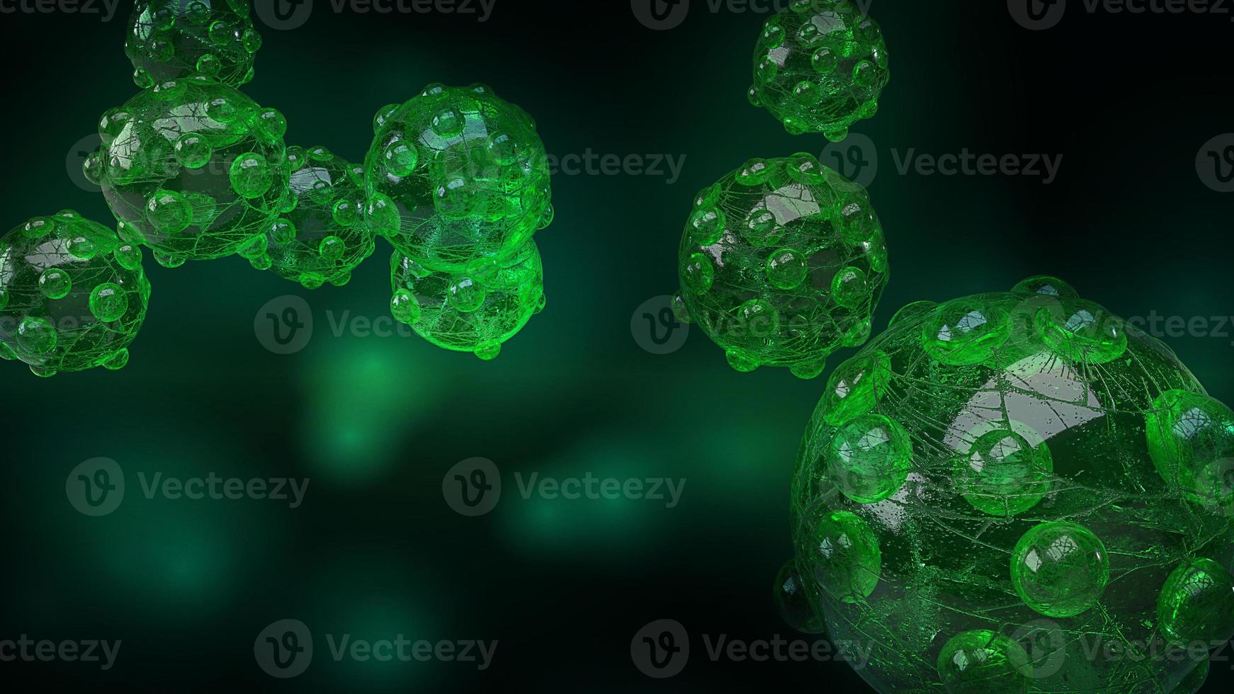 virus en tono oscuro 3d renderizado para contenido de medicina y atención médica. foto