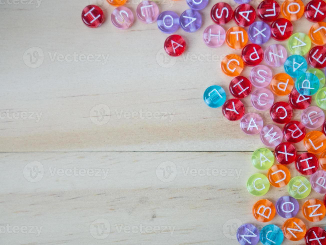 The alphabet bead multi color for background content photo