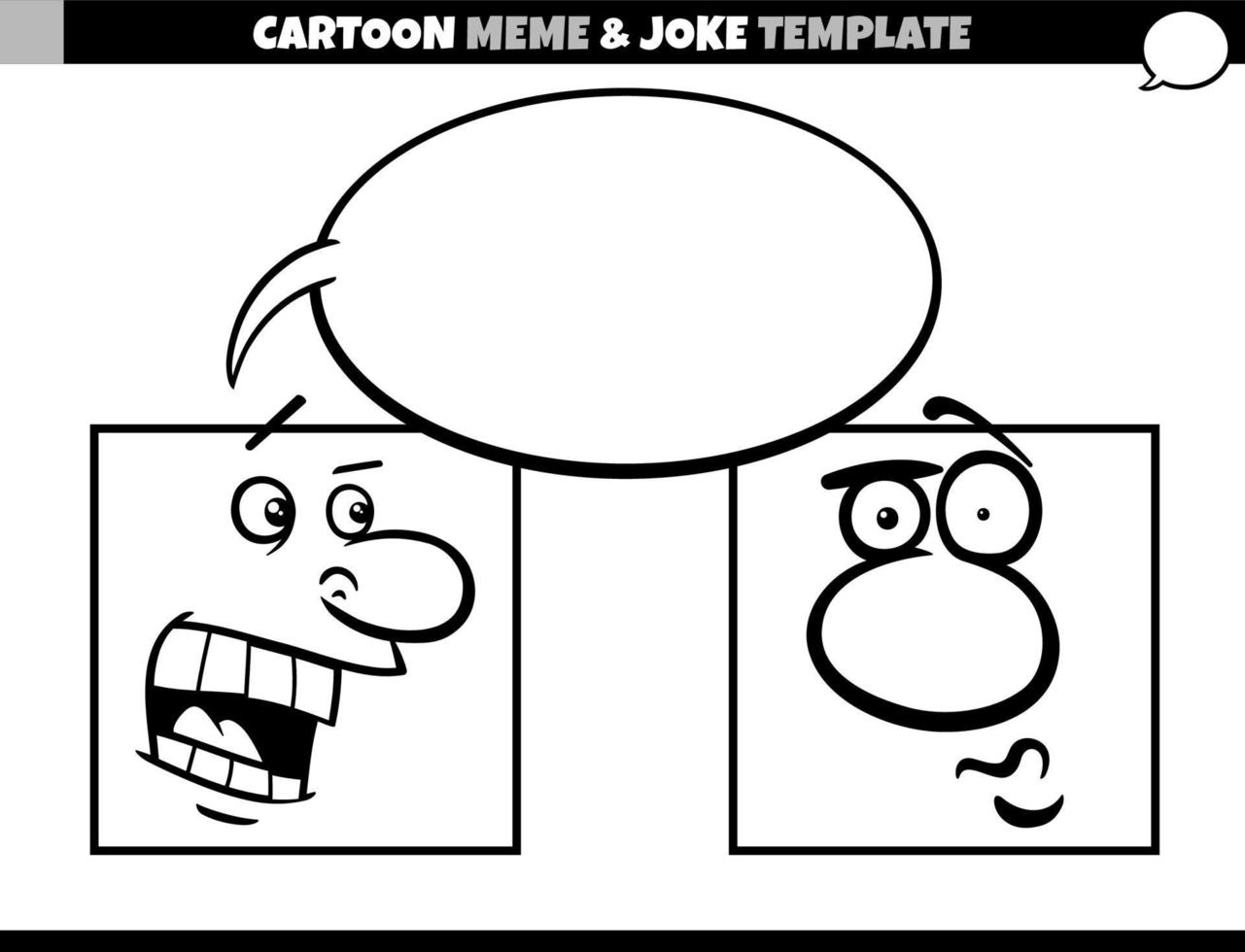 cartoon meme template with comic characters vector