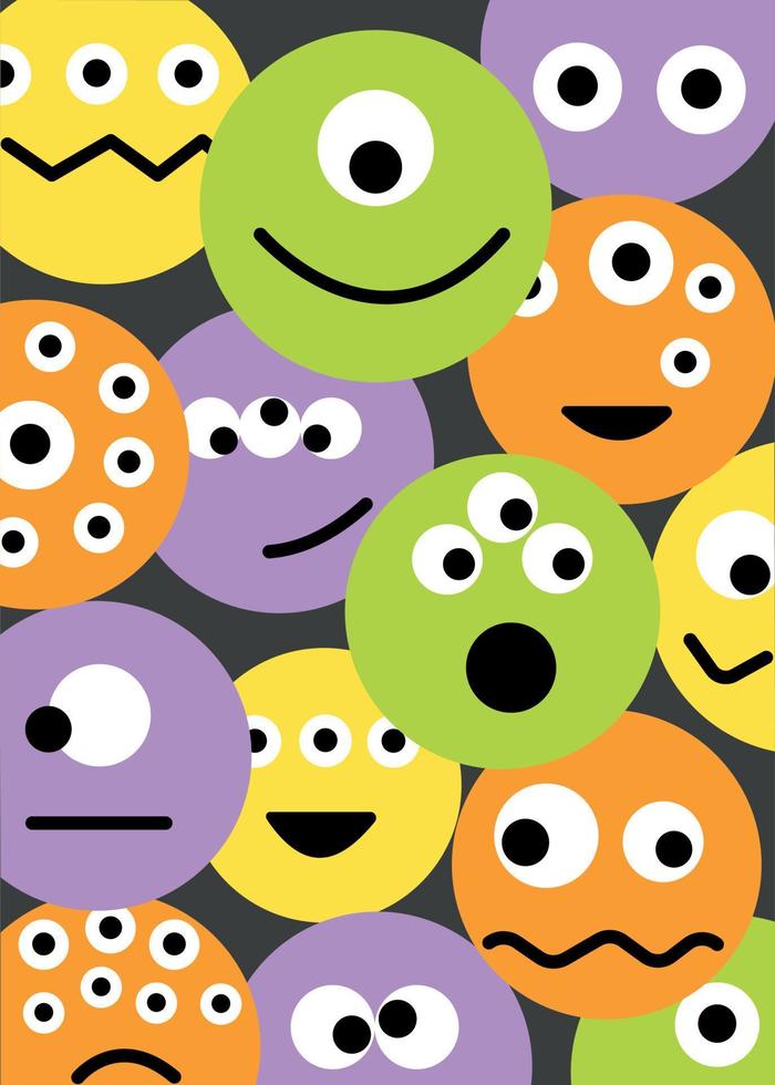 Happy Halloween. Monster colorful silhouette head face icon set line. Cute cartoon scary funny baby character. vector