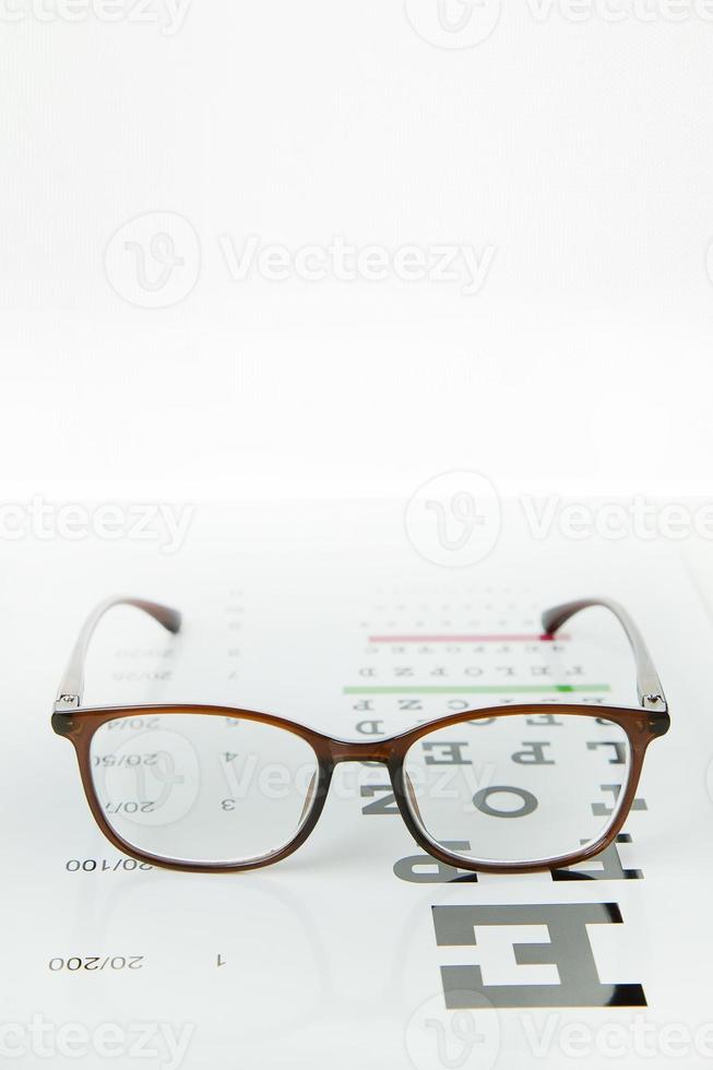 The Diagram of checking eyes glasses Optometry medical background. photo