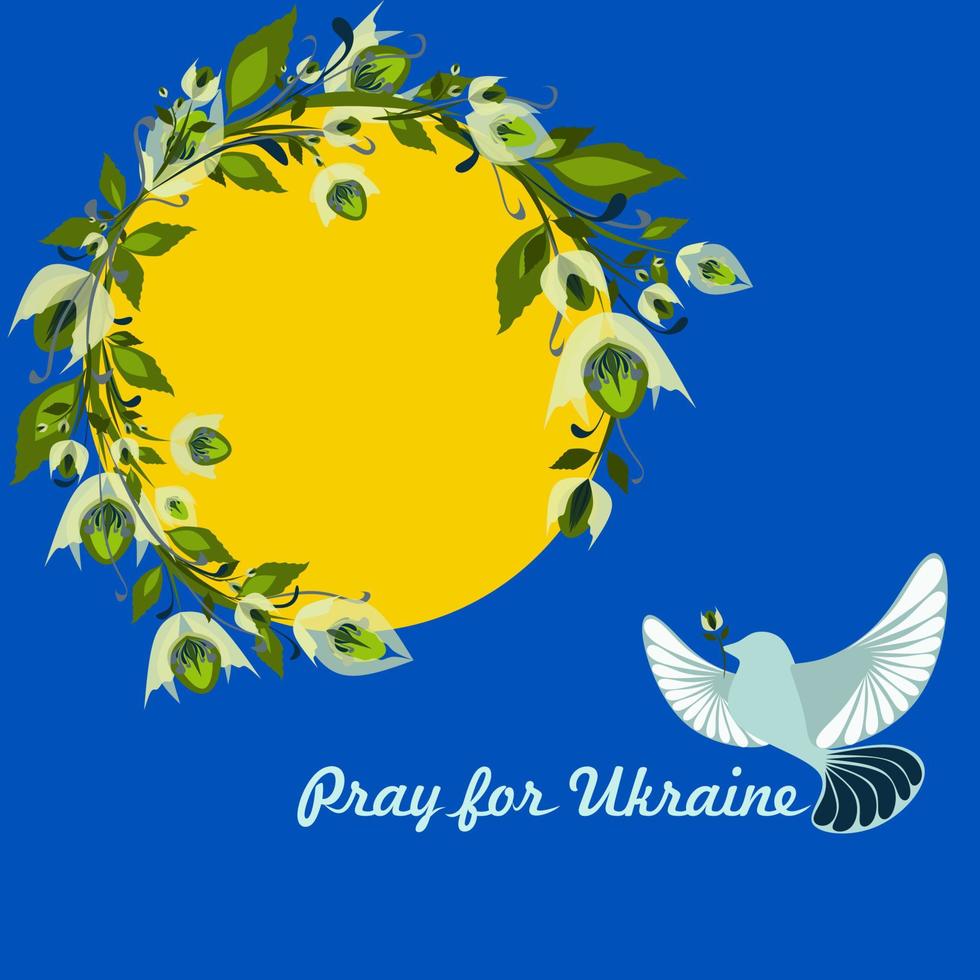 National Ukrainian flag. Concept symbol of help support and no war in the country of Ukraine. Vector isolated illustration.