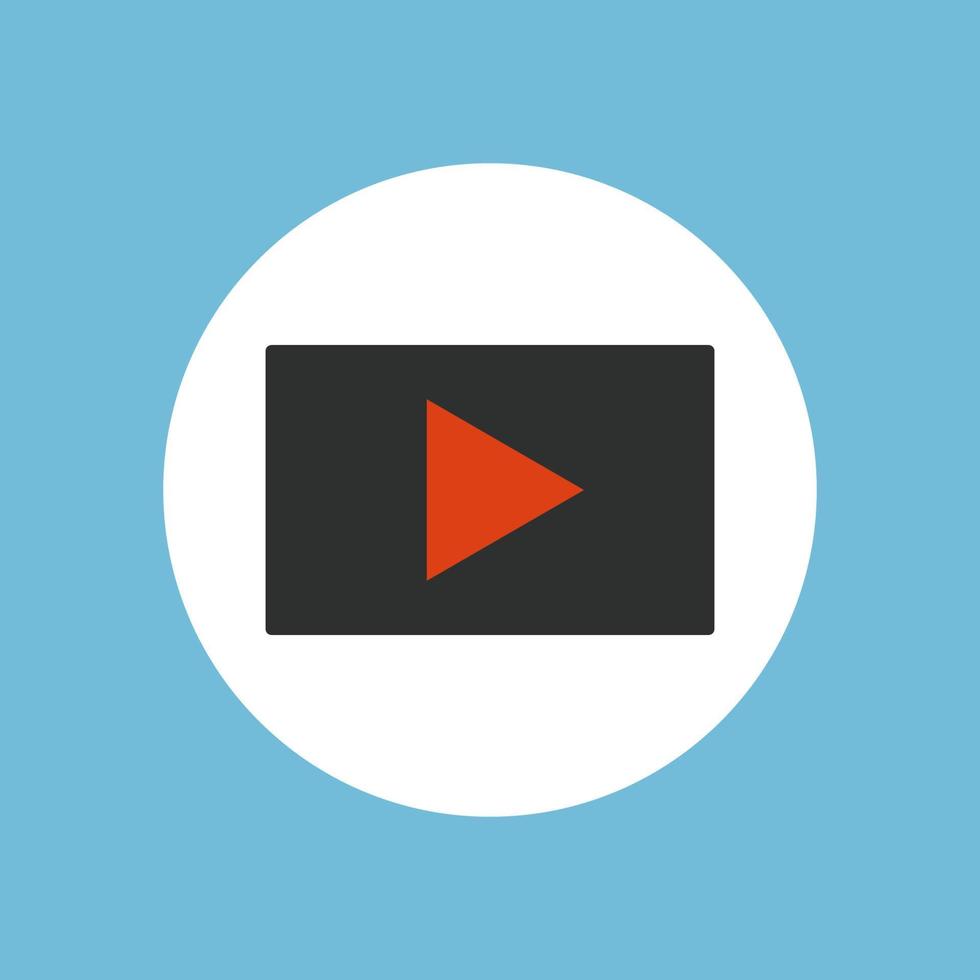 Video viewing icon for use in website design. Vector isolated image for use in clipart