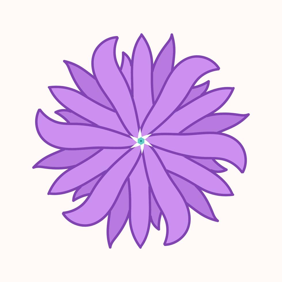 Blue flower in flat style close-up for garment print vector