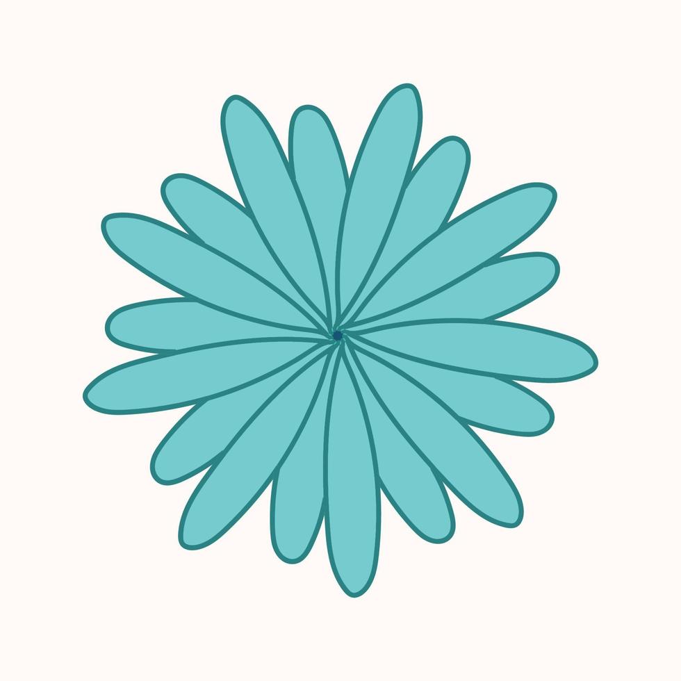 Green flower close-up in abstract style on white background vector