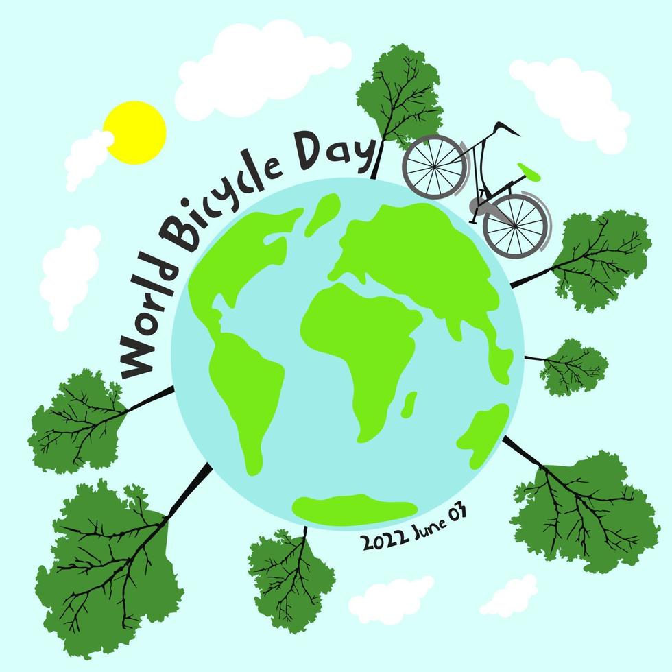 3rd June World Bicycle Day template design for banner, greeting cards, Logo, Mnemonic, Symbol, Icon, label, Banner or Poster Design Vector Illustration