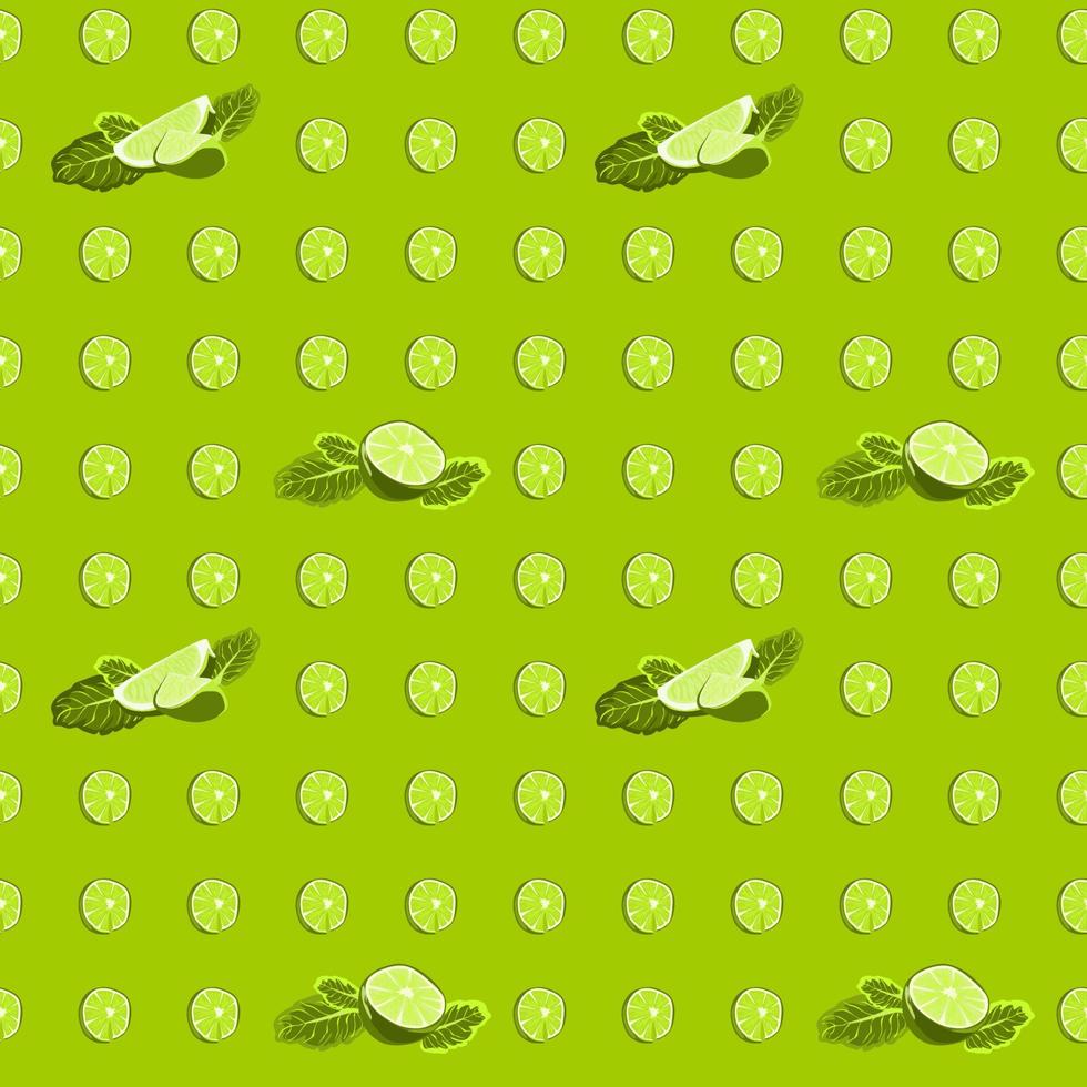 Seamless pattern with lime slices. Vector citrus fruit pattern. Summer design with juicy useful fruit. Vector pattern for fabric, packaging fresh summer juicy concept