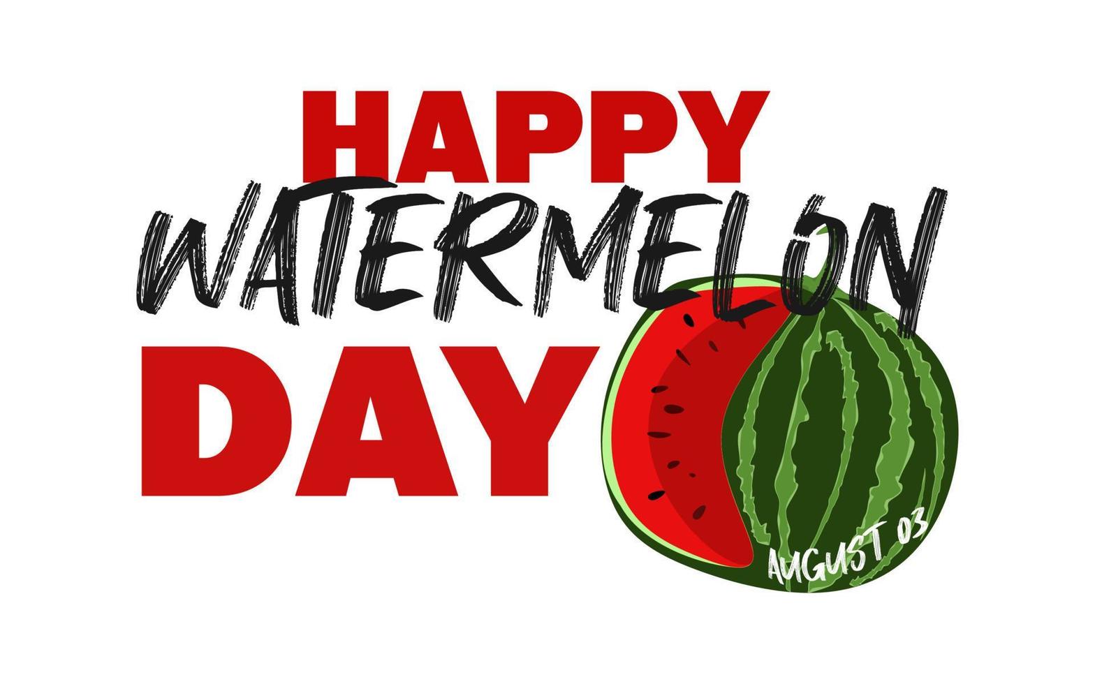 National Watermelon Day. Concept of a national holiday. Slices of watermelon. Texture of the watermelons with seeds. Greeting card, poster and banner. Vector illustration.