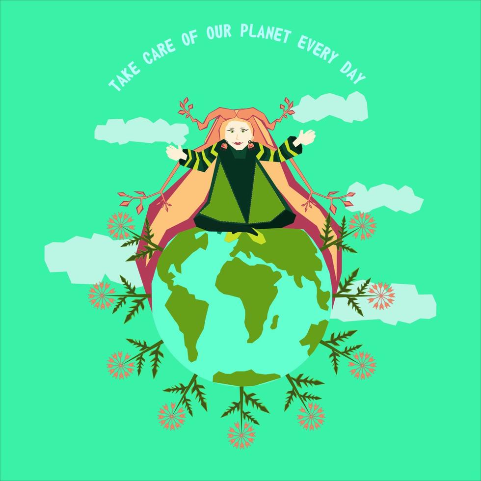 concepto del día mundial del medio ambiente o del día de la tierra. salva  Nuestro Planeta.