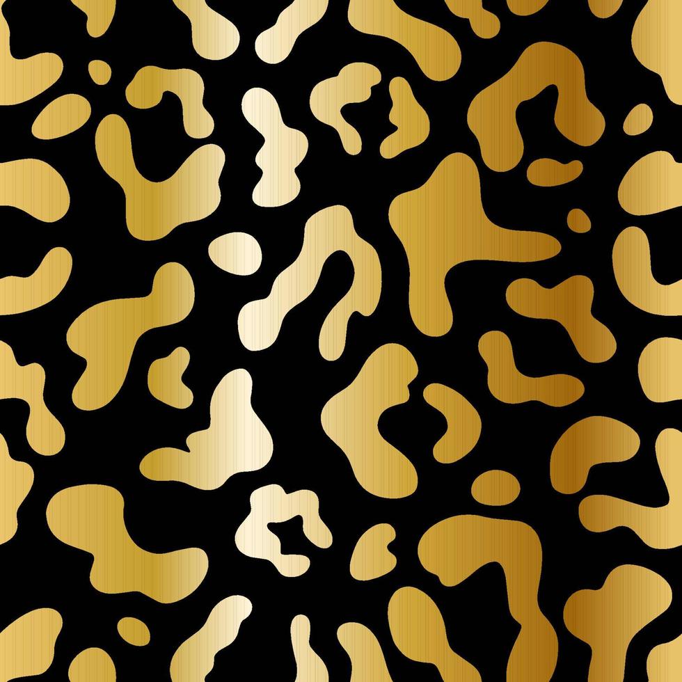 Golden leopard seamless pattern. Black background-1 vector