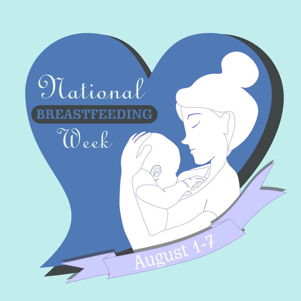 Young european woman breastfeeding her newborn baby holding and nursing him in hands. Lactation concept. Breast feeding week or month clip art. Child drinks milk from the female breast. vector