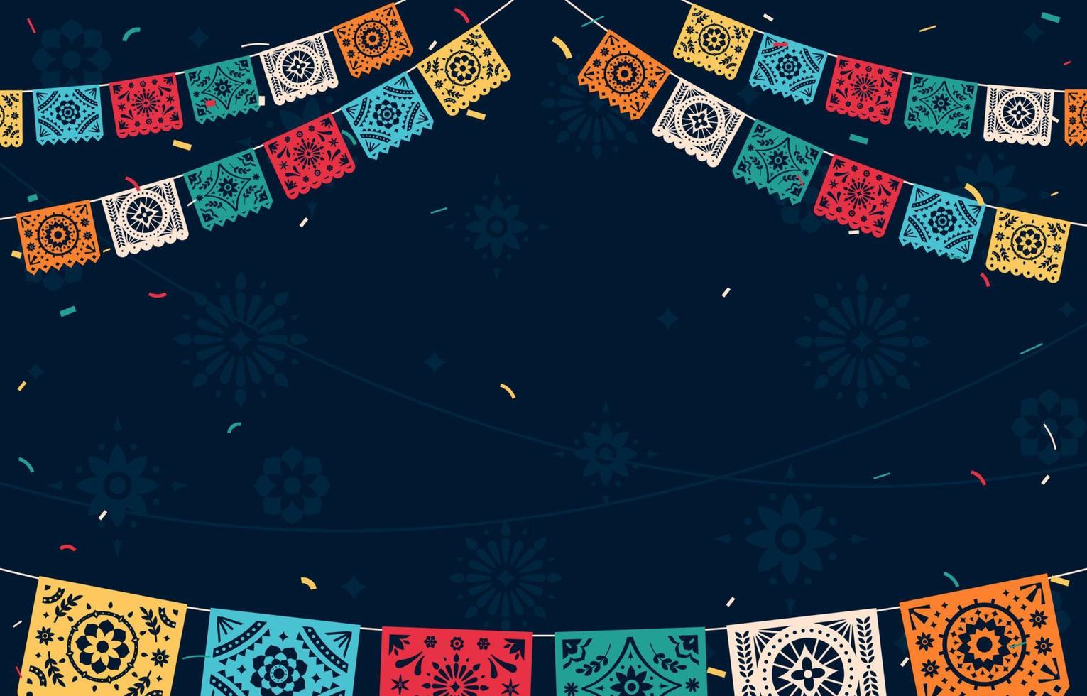 fondo de papel picado vector