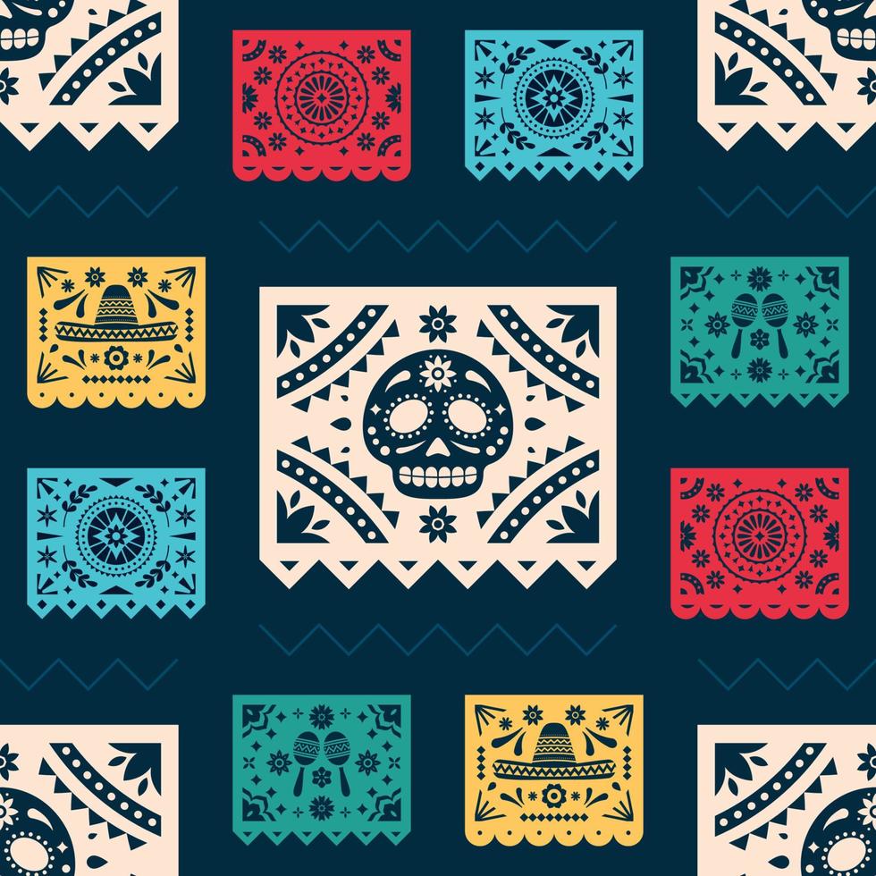 Papel Picado Seamless Background vector