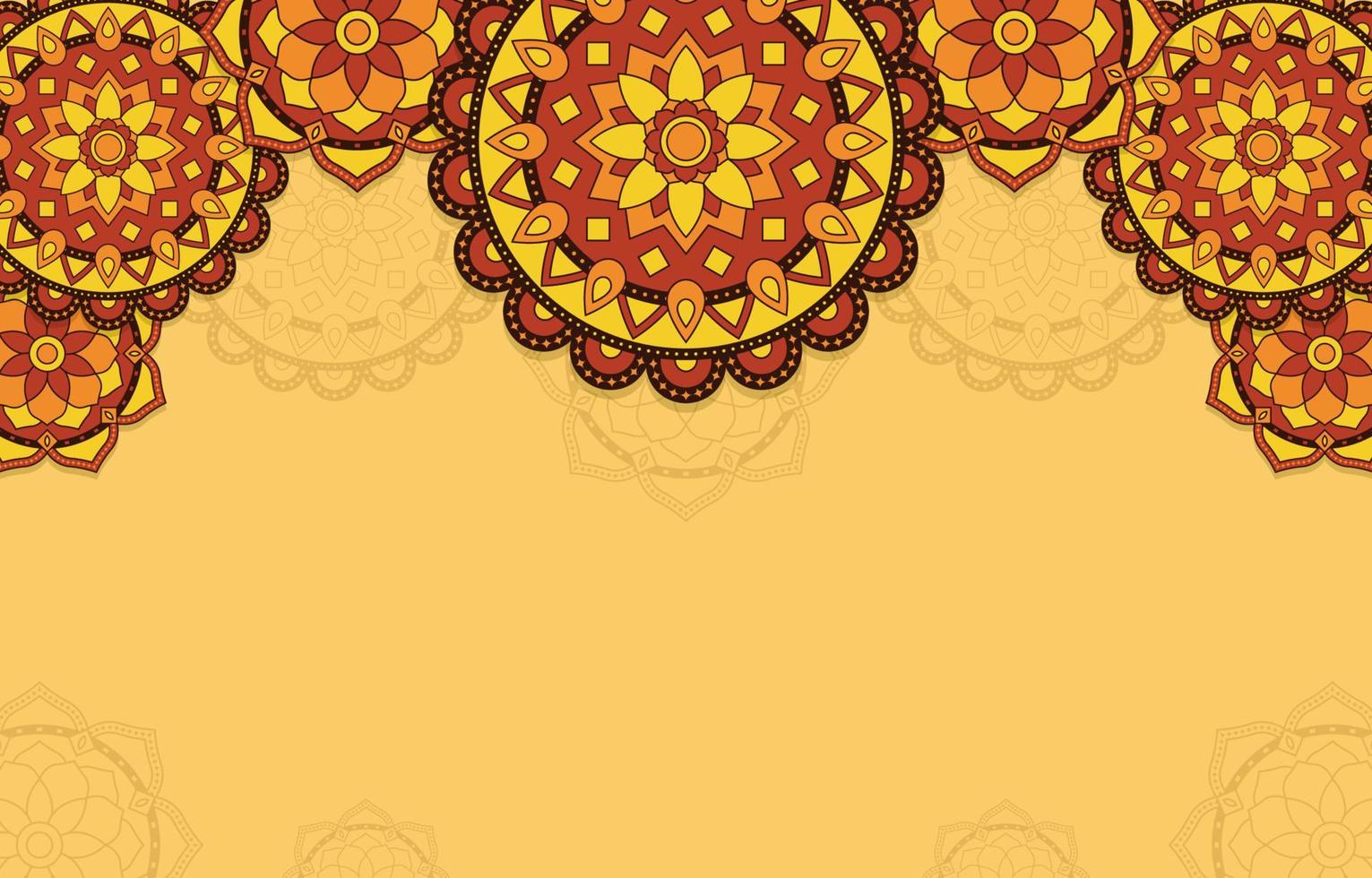 rangoli fondo amarillo vector