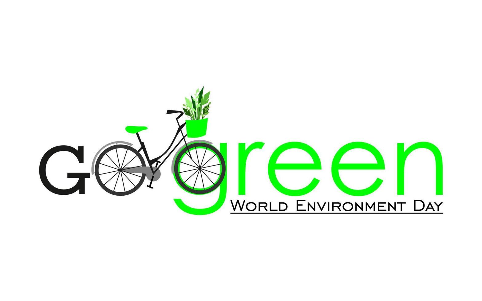 Creative Poster Or Banner Of World Environment Day. Go Green oand go eco concept. Using bicycles instead of cars to avoid air pollution vector