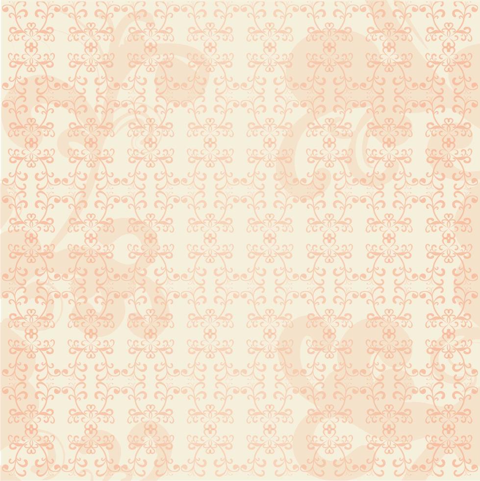 Wedding style scrapbooking paper with peach color lace vector