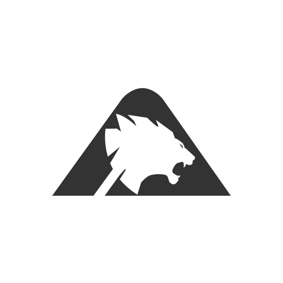 Initial Letter A logo with lion head negative vector