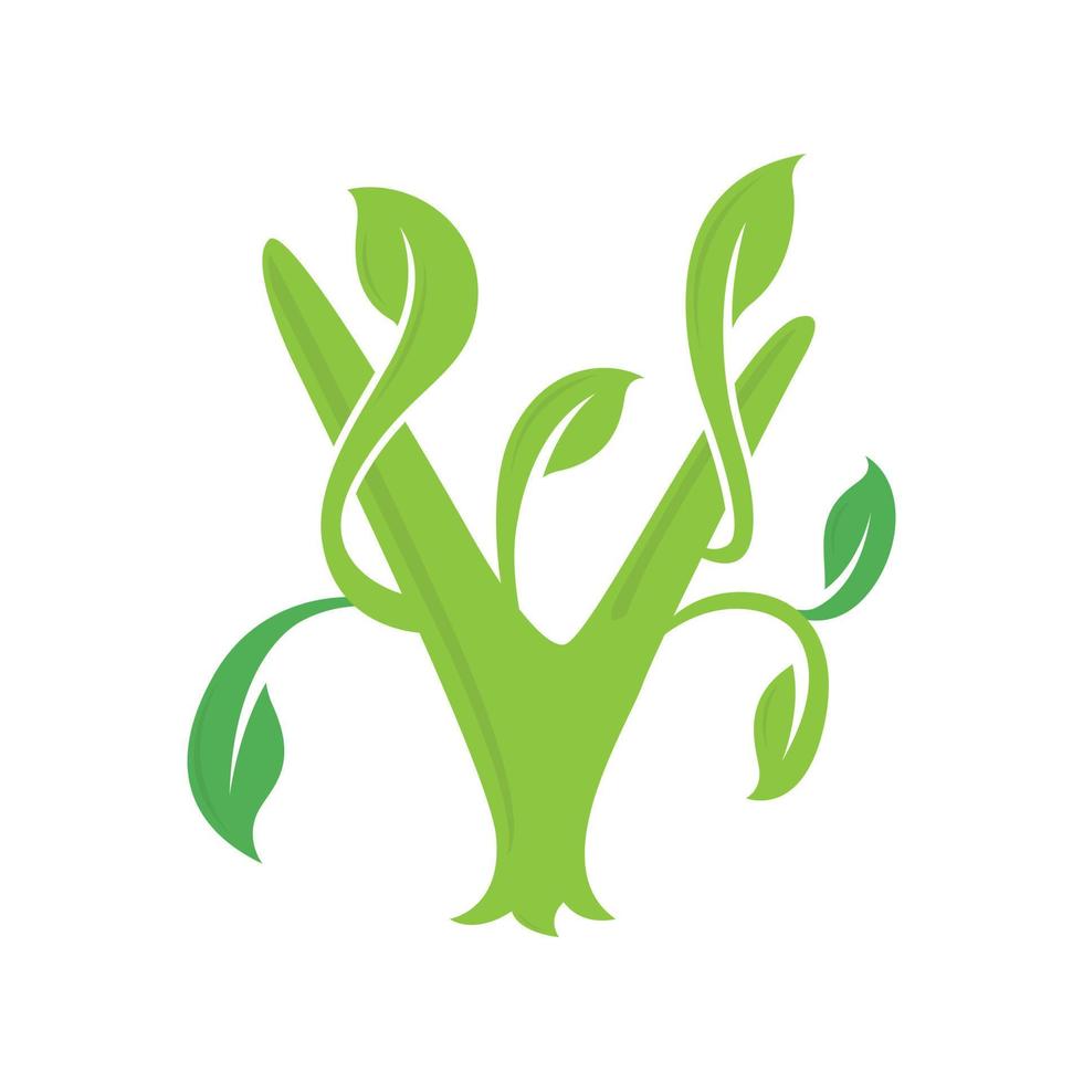 V letter ecology nature element vector icon. Lettering icon vector logo design