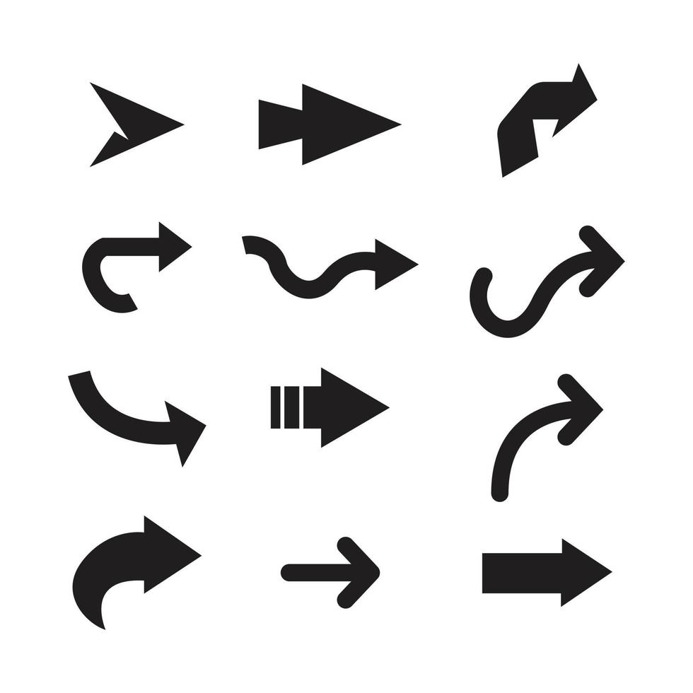 Set of black vector arrows. Arrow icon. Arrow vector icon. Arrow. Arrows vector collection