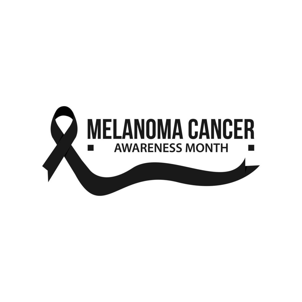 Awareness month ribbon cancer. melanoma cancer awareness vector illustration