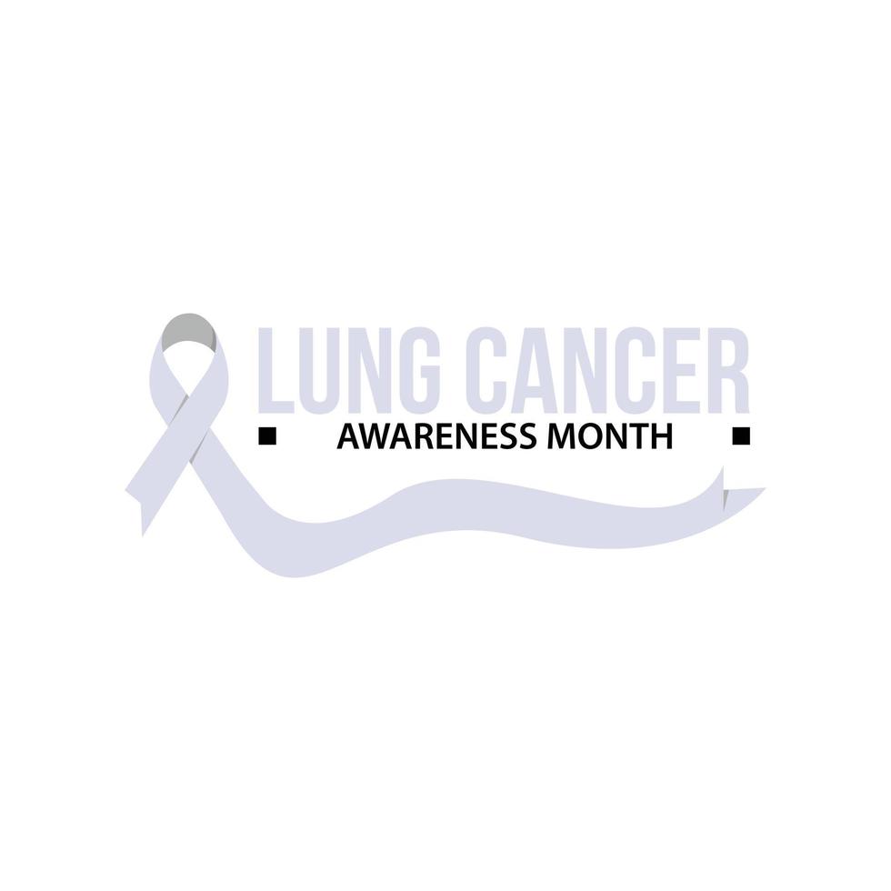 Awareness month ribbon cancer. Lung cancer awareness vector illustration