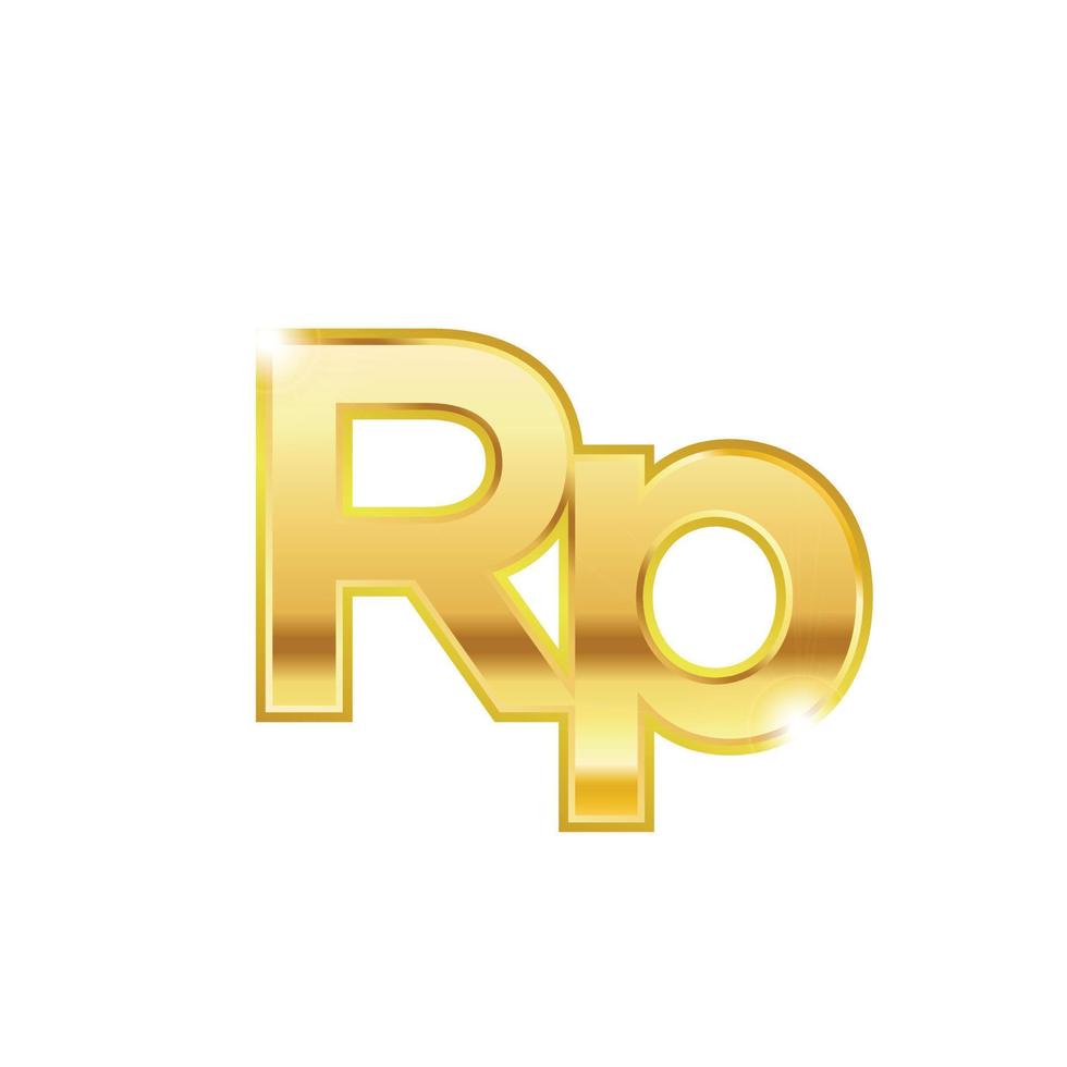 Golden Rupiah symbol isolated web vector icon. Rupiah trendy 3d style vector icon