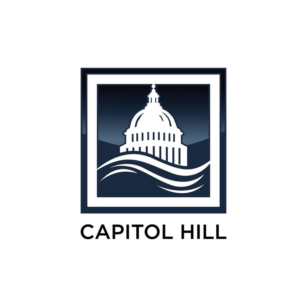 Capitol building logo. Government icon. Premium design. Vector thin line icon isolated on white background