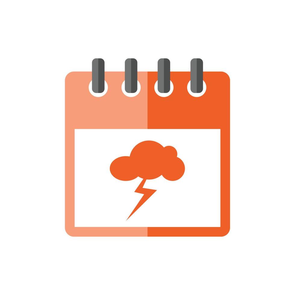 Weather and season flat design calendar icon vector illustration. Cloudy weather calendar icon vector.