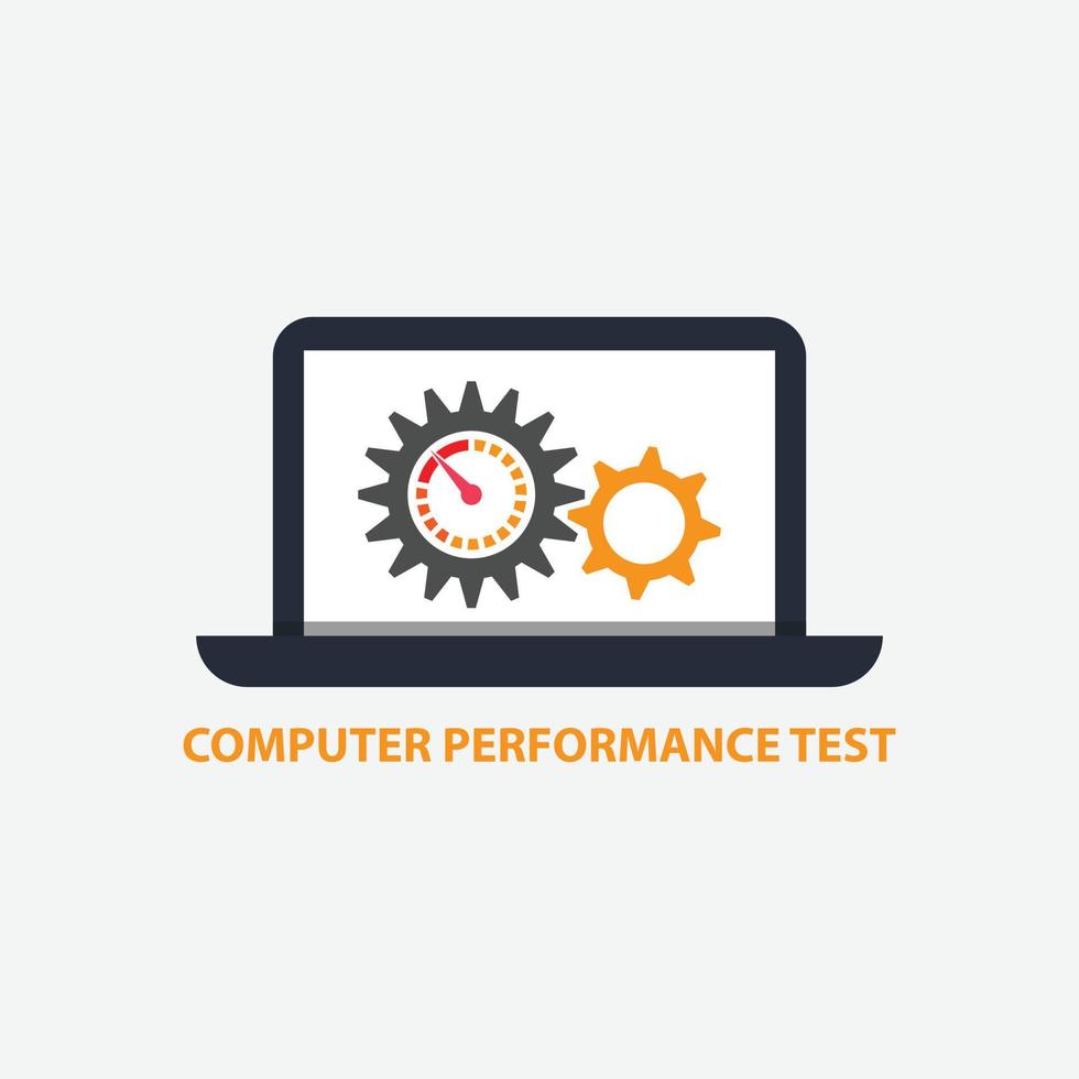 Flat design computer performance test vector illustration