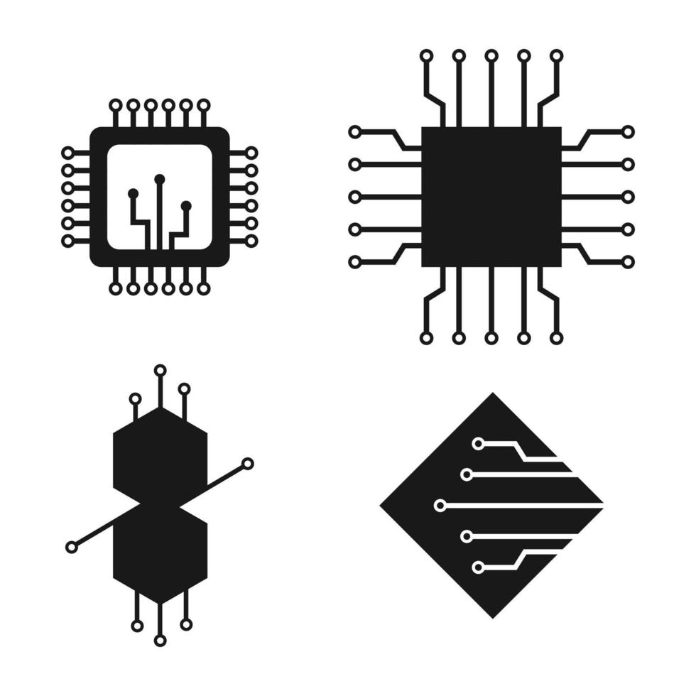 Circuit board vector of icon design set images