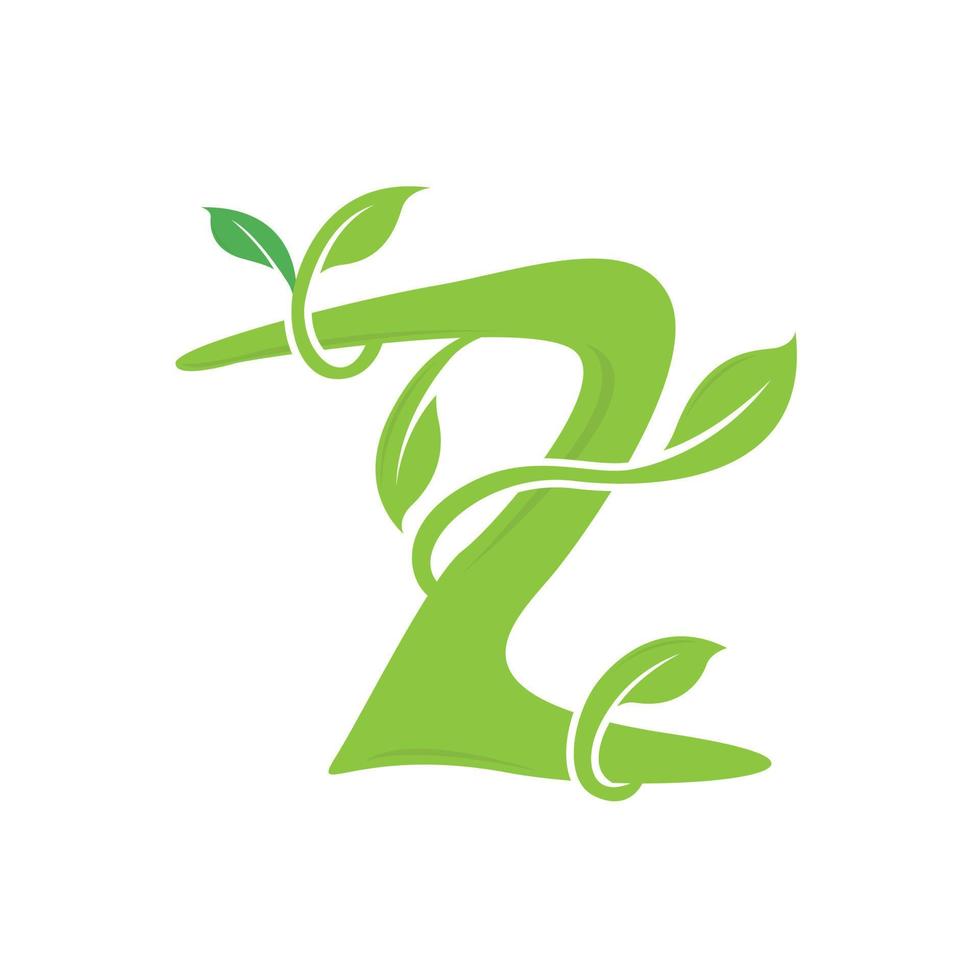Z letter ecology nature element vector icon. Lettering icon vector logo design