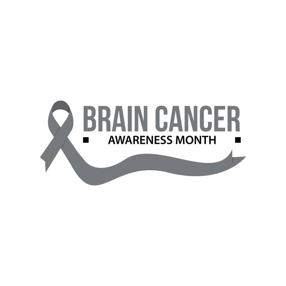 Awareness month ribbon cancer. Brain cancer awareness vector illustration