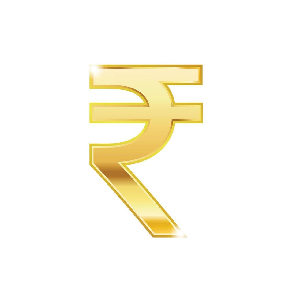 Golden rupee symbol isolated web vector icon. rupee trendy 3d style vector icon